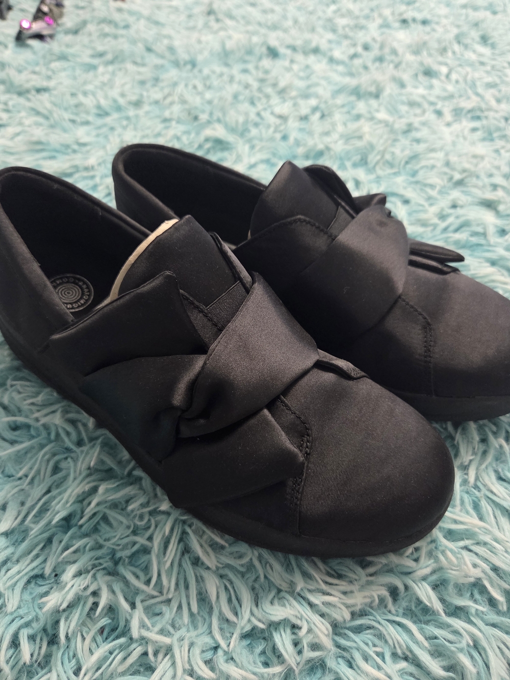 FitFlop Women's F-Sporty II Bowy Black Satin Slip-On Sneakers